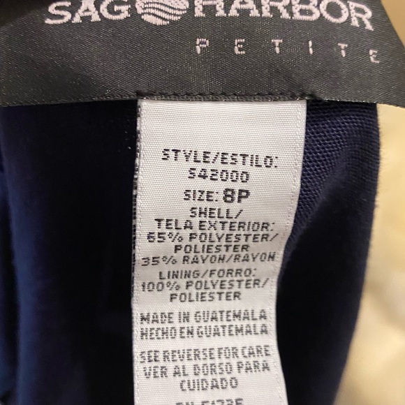 Light weight blazer by Sag Harbor color navy size 8petite 100% polyester - Picture 7 of 8